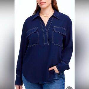 Madewell Contrast-Stitch Popover Shirt